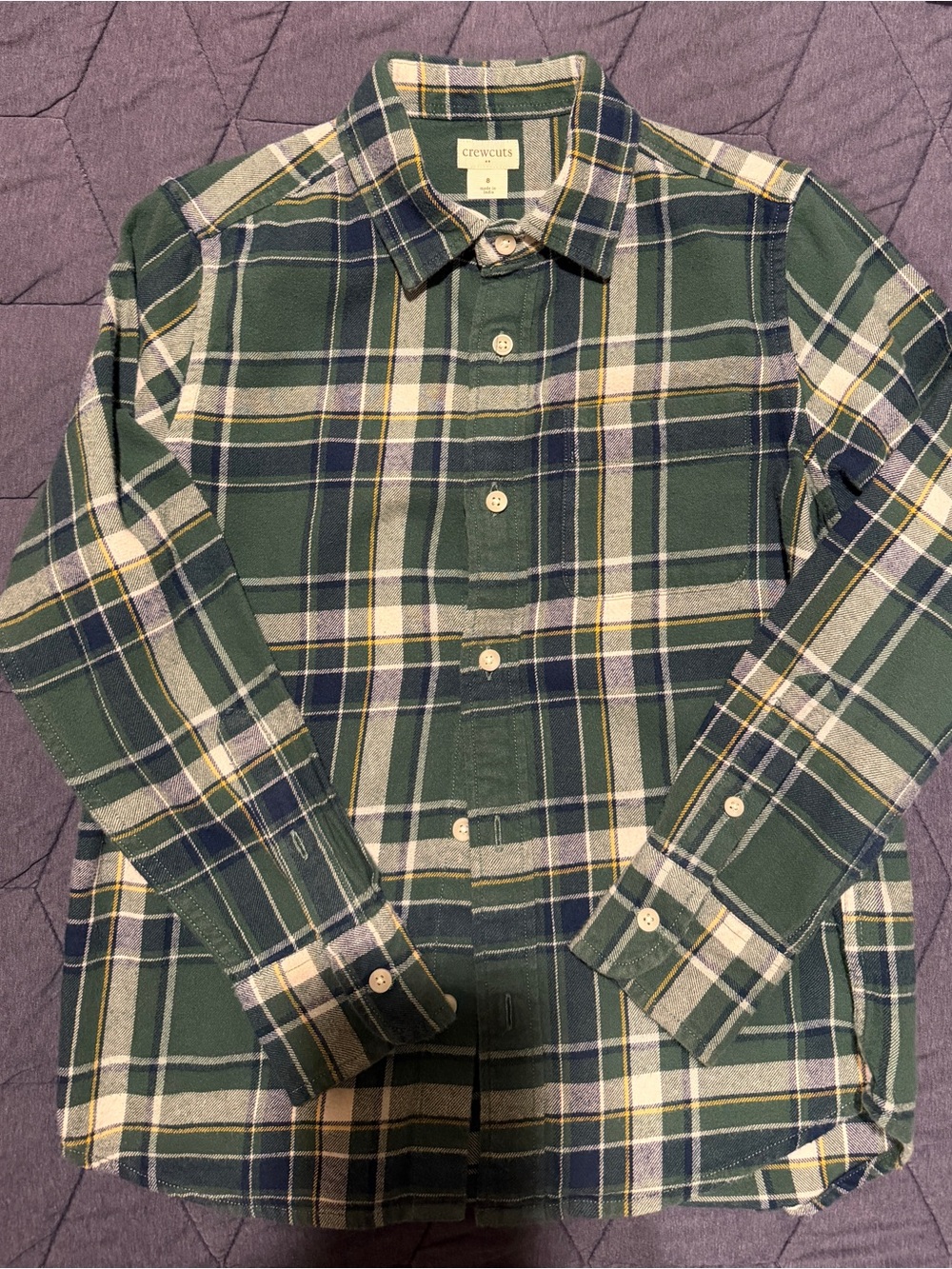 Crewcuts Green Plaid Long-Sleeve Button-Down Shirt